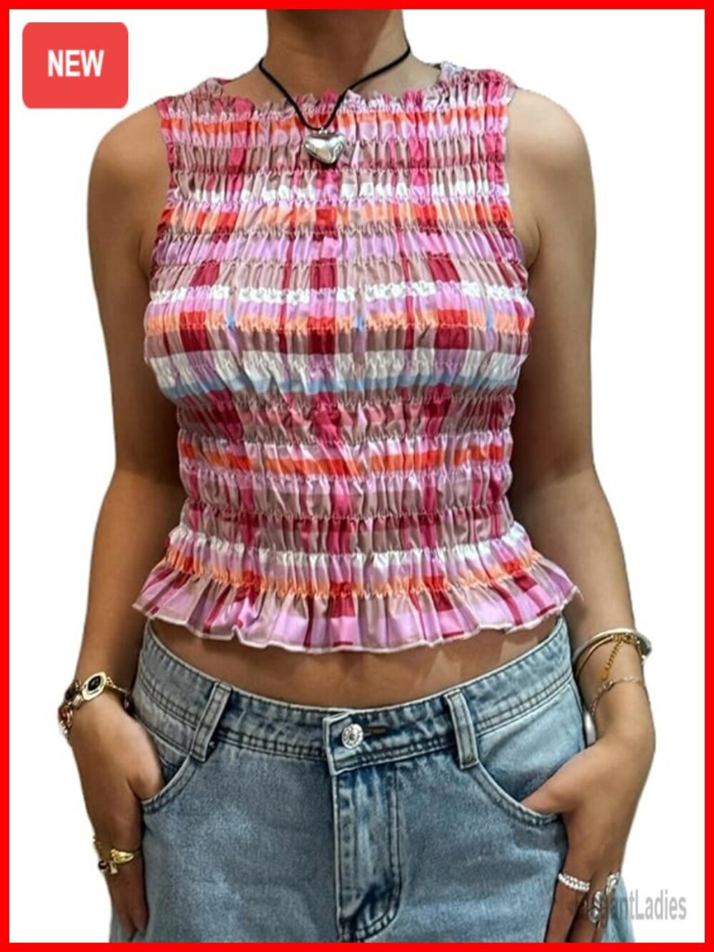 Sleeveless Smocked Ruffle Tank Top Y2k Peplum Going Out Top